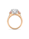 Classic Pear Diamond and Pink Diamond Rose Gold Ring