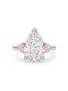 Classic Pear Diamond and Pink Diamond Rose Gold Ring