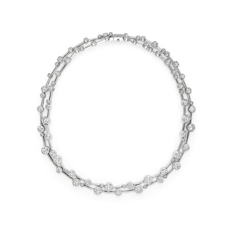 Raindance Large Two-Row Platinum Diamond Necklace