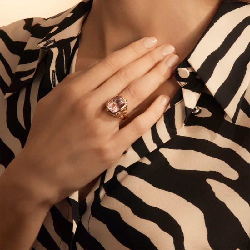 Africa Flamingo Lake Nakuru Morganite Rose Gold Ring