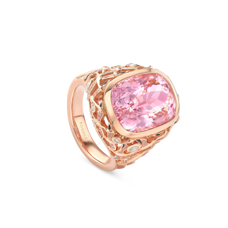 Africa Flamingo Lake Nakuru Morganite Rose Gold Ring
