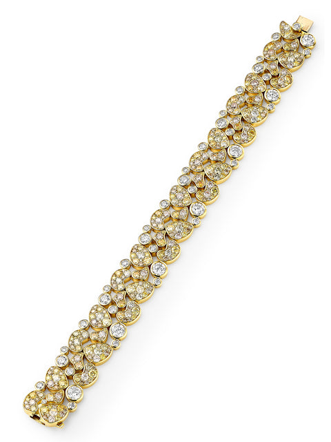 Africa Giraffe Diamond Yellow Gold Bracelet