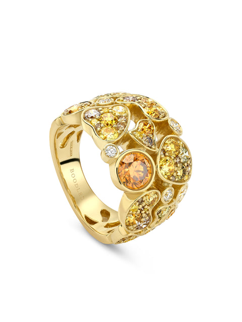 Africa Giraffe Diamond Yellow Gold Ring