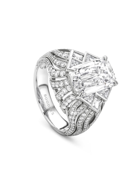 Africa Victoria Falls Platinum Ashoka Diamond Ring