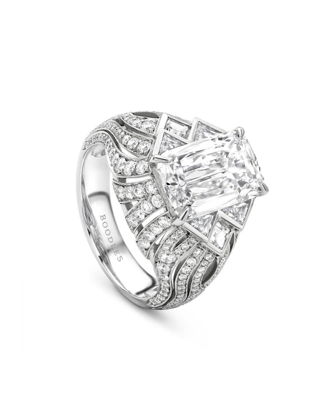 Africa Victoria Falls Platinum Ashoka Diamond Ring