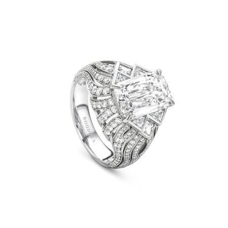 Africa Victoria Falls Platinum Ashoka Diamond Ring