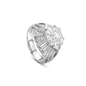 Africa Victoria Falls Asscher Diamond Platinum Ring