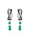 Africa Zebra Emerald Platinum Earrings