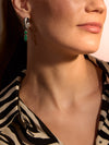 Africa Zebra Emerald Platinum Earrings