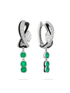 Africa Zebra Emerald Platinum Earrings