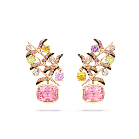 Africa Flamingo Lake Nakuru Morganite Rose Gold Earrings