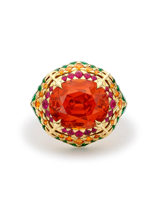 Africa Maasai Mara Garnet Yellow Gold Ring