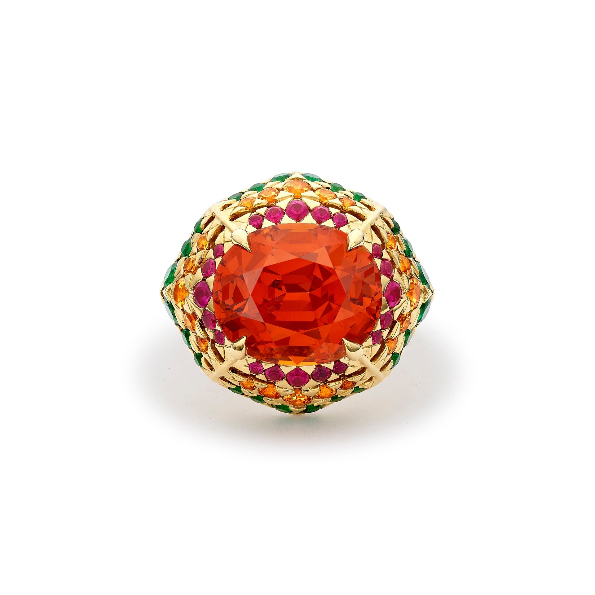 Africa Maasai Mara Garnet Yellow Gold Ring