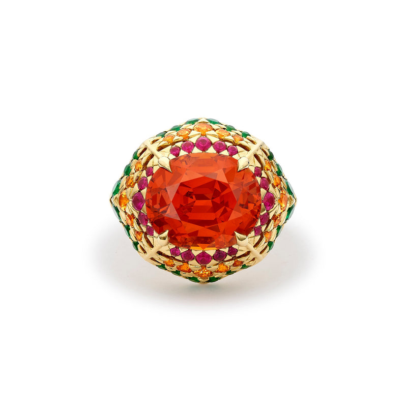 Africa Maasai Mara Garnet Yellow Gold Ring