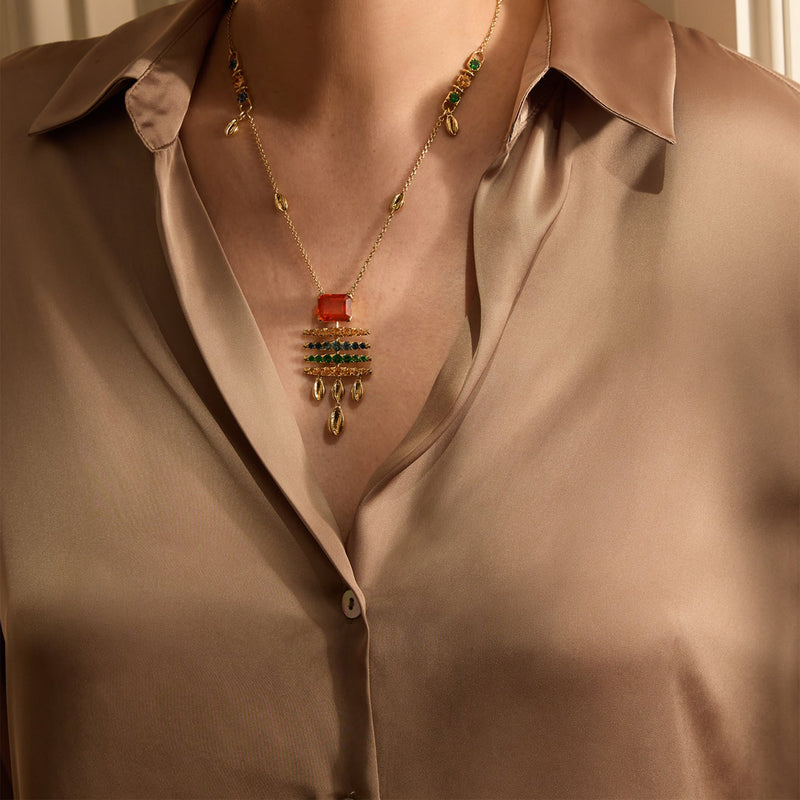 Africa Maasai Mara Long Yellow Gold Necklace