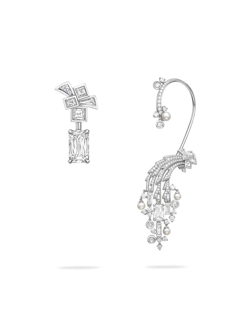 Africa Victoria Falls Ashoka White Gold Earrings