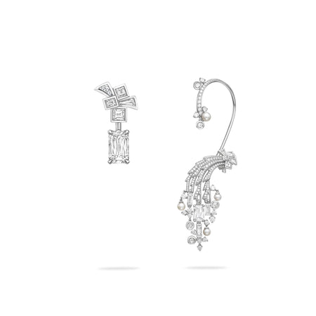 Africa Victoria Falls Ashoka White Gold Earrings