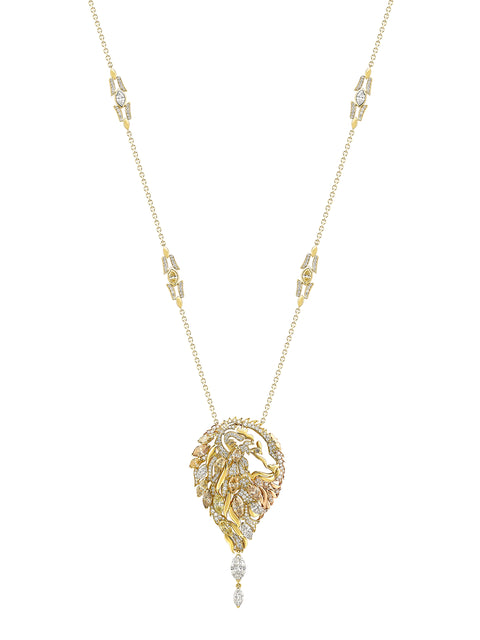 Africa Lion Yellow Diamond Pendant