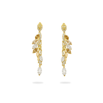 Africa Lion Diamond Yellow Gold Earrings