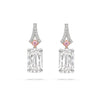 Ashoka White and Pink Diamond Platinum Drop Earrings