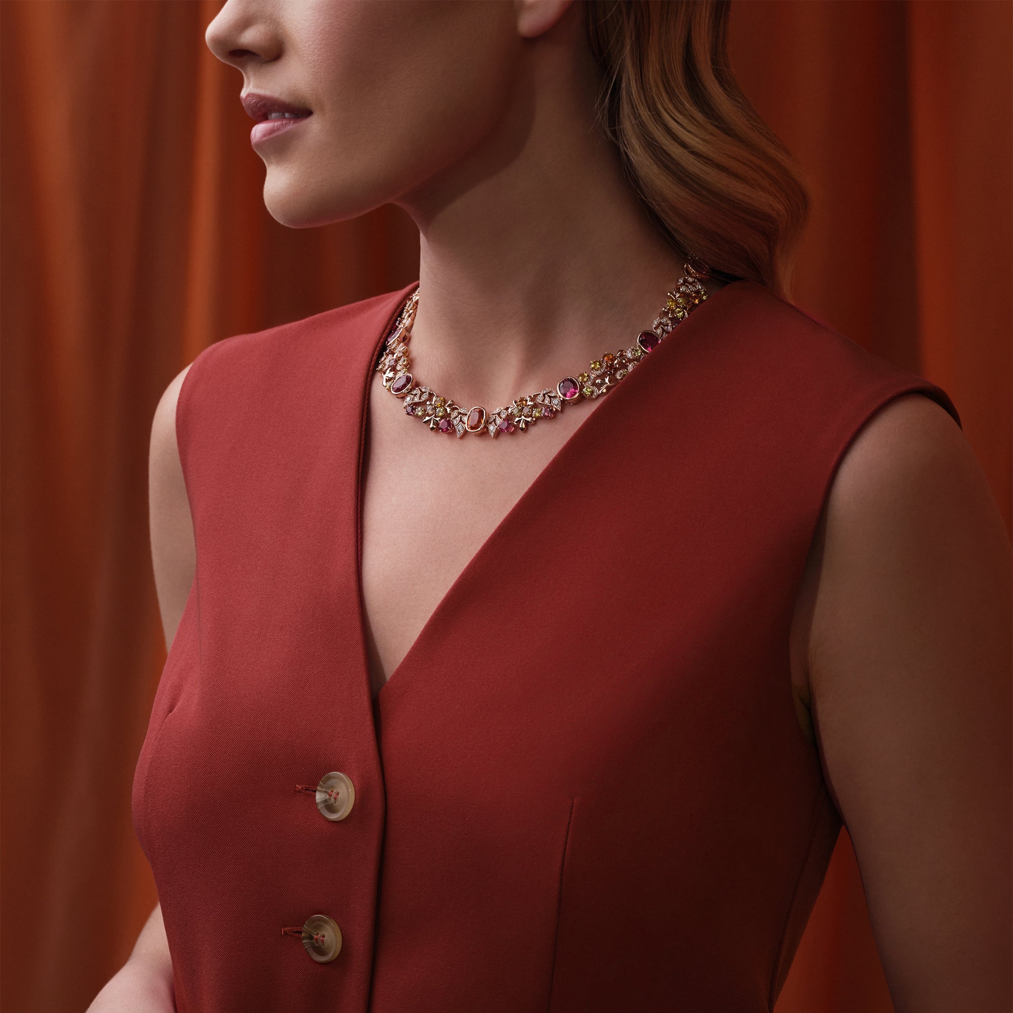 The Palace Collection Silk Mantua Rose Gold Necklace