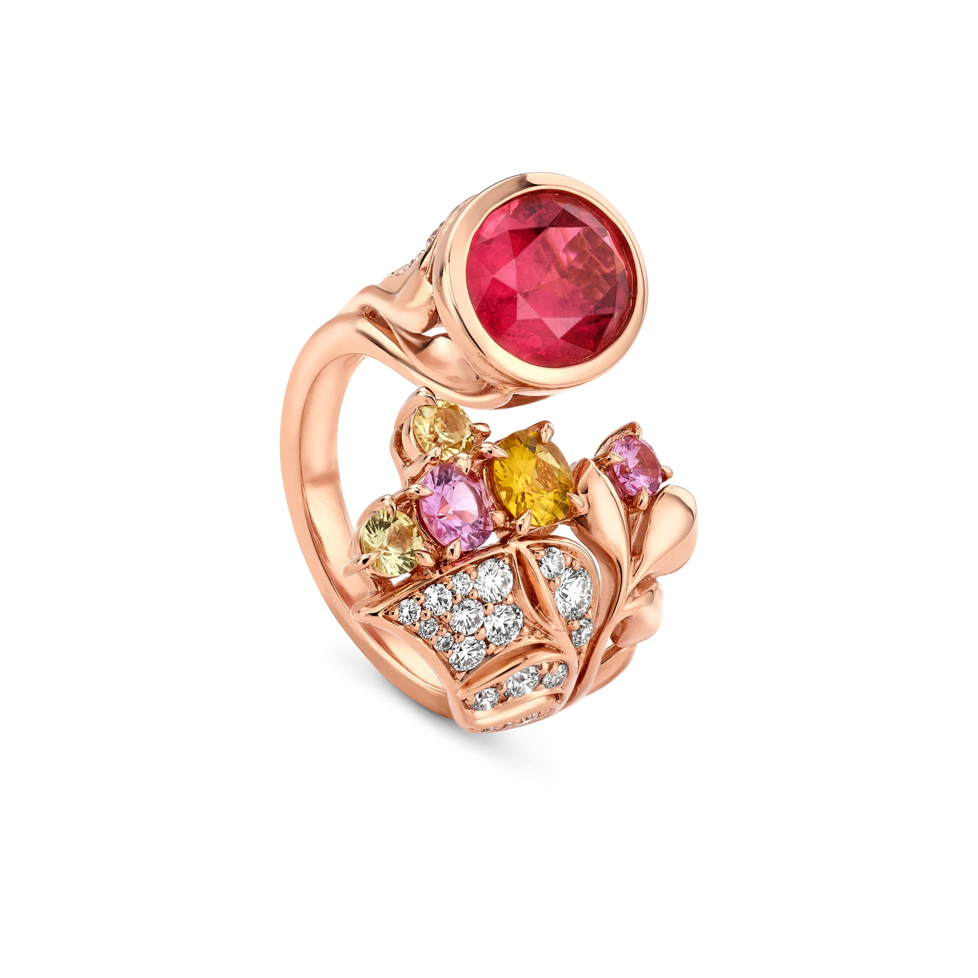 The Palace Collection Silk Mantua Pink Tourmaline Rose Gold Ring