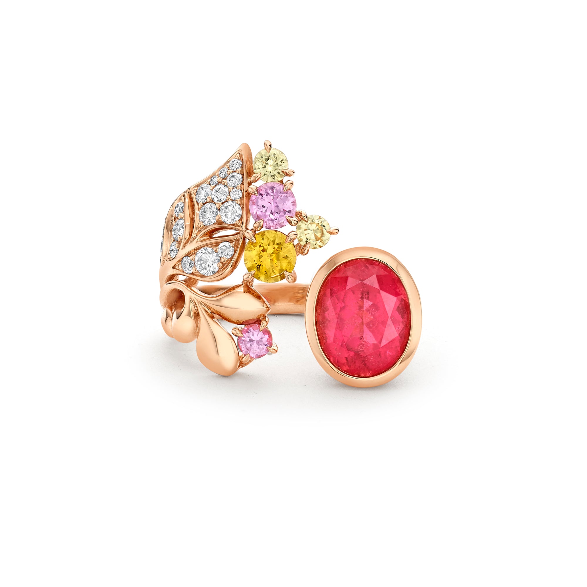 The Palace Collection Silk Mantua Pink Tourmaline Rose Gold Ring