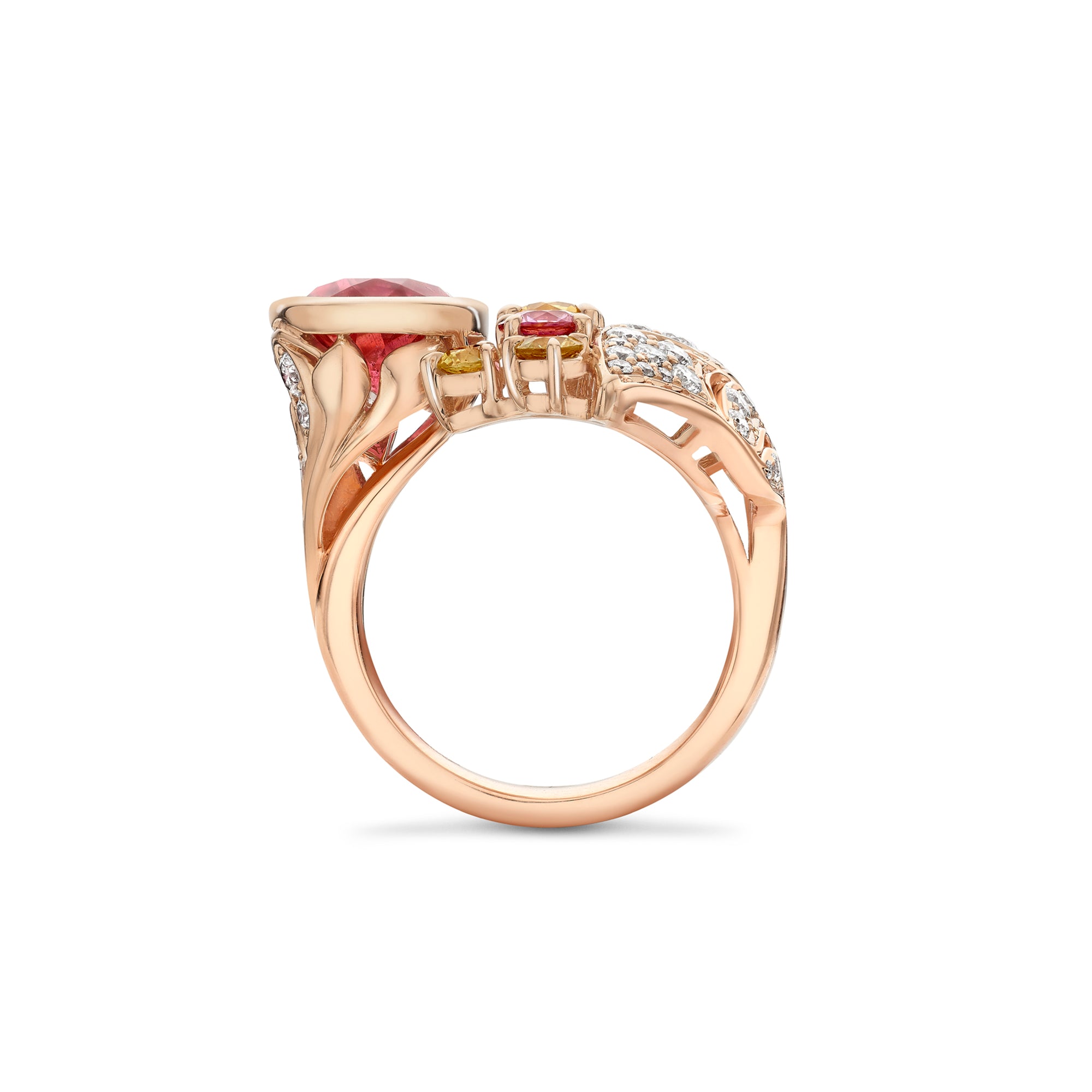 The Palace Collection Silk Mantua Pink Tourmaline Rose Gold Ring