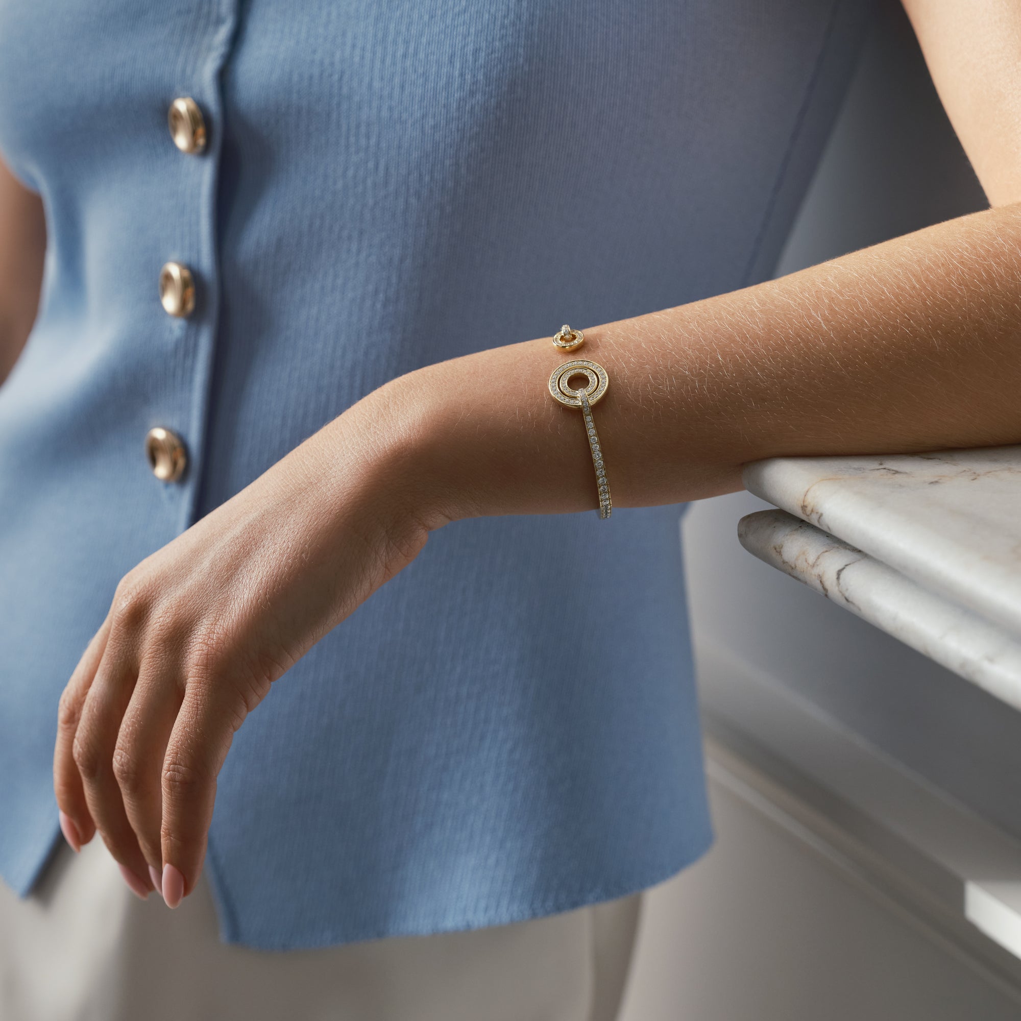 Roulette Yellow Gold Bangle