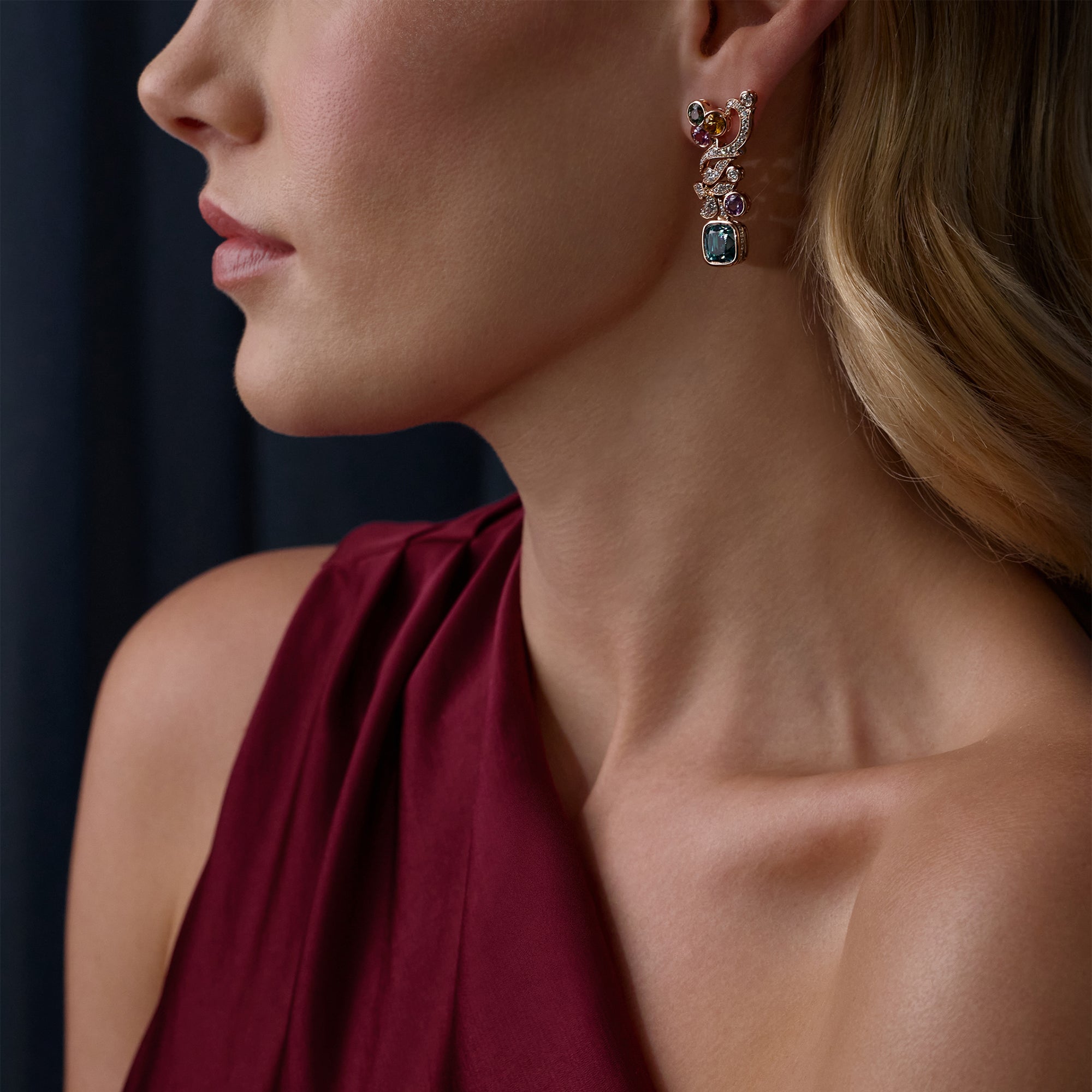 The Palace Collection Royal Damask Rose Gold Earrings