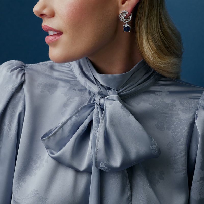 The Palace Collection Royal Porcelain Platinum Earrings