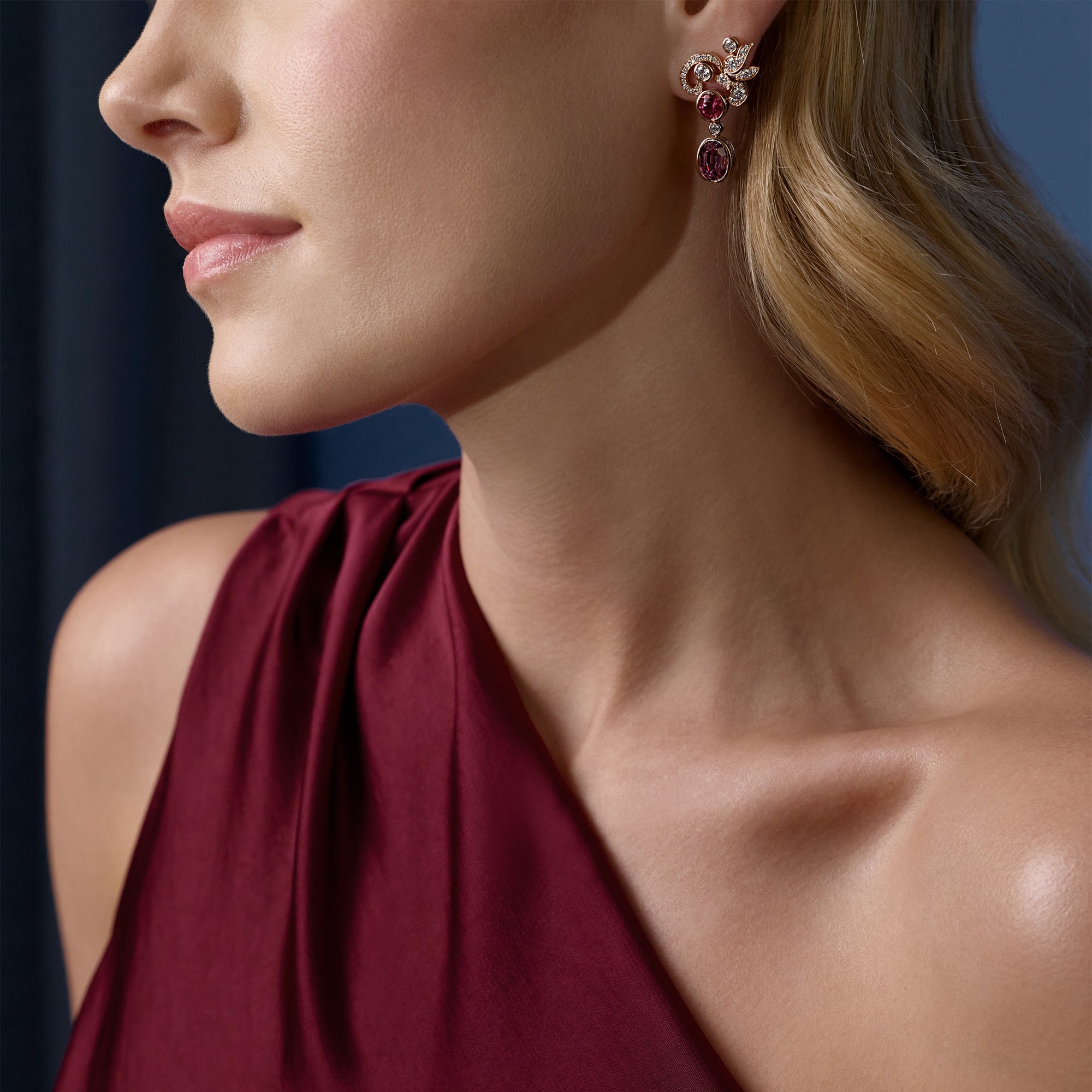 The Palace Collection Royal Damask Garnet Earrings