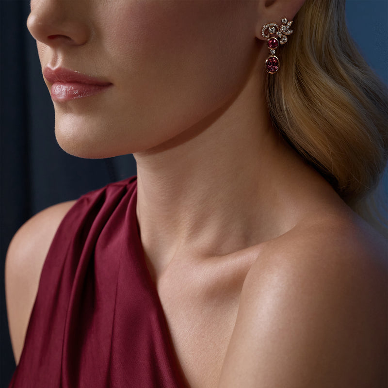The Palace Collection Royal Damask Garnet Earrings
