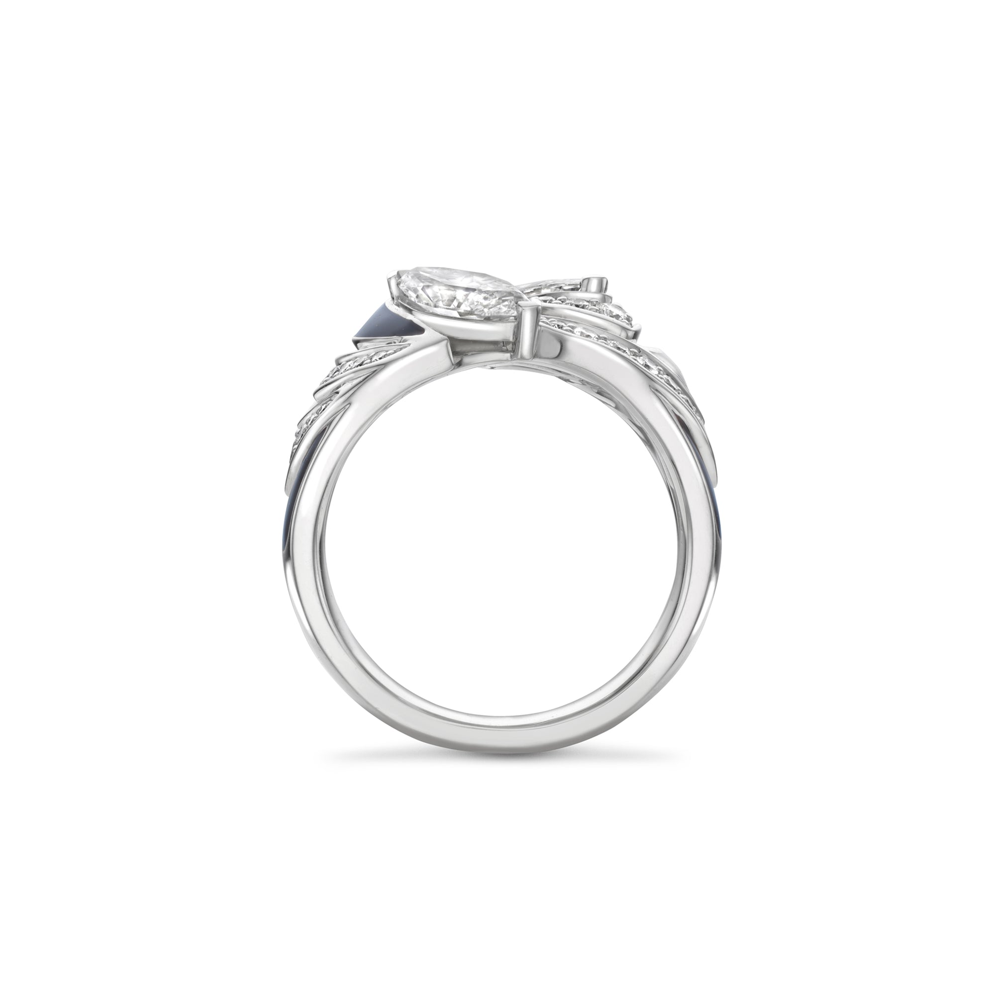 Africa Zebra Platinum Diamond Ring