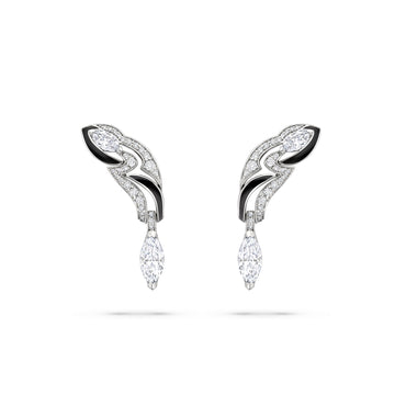 Africa Zebra Platinum Diamond Earrings