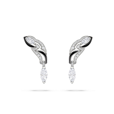 Africa Zebra Platinum Diamond Earrings