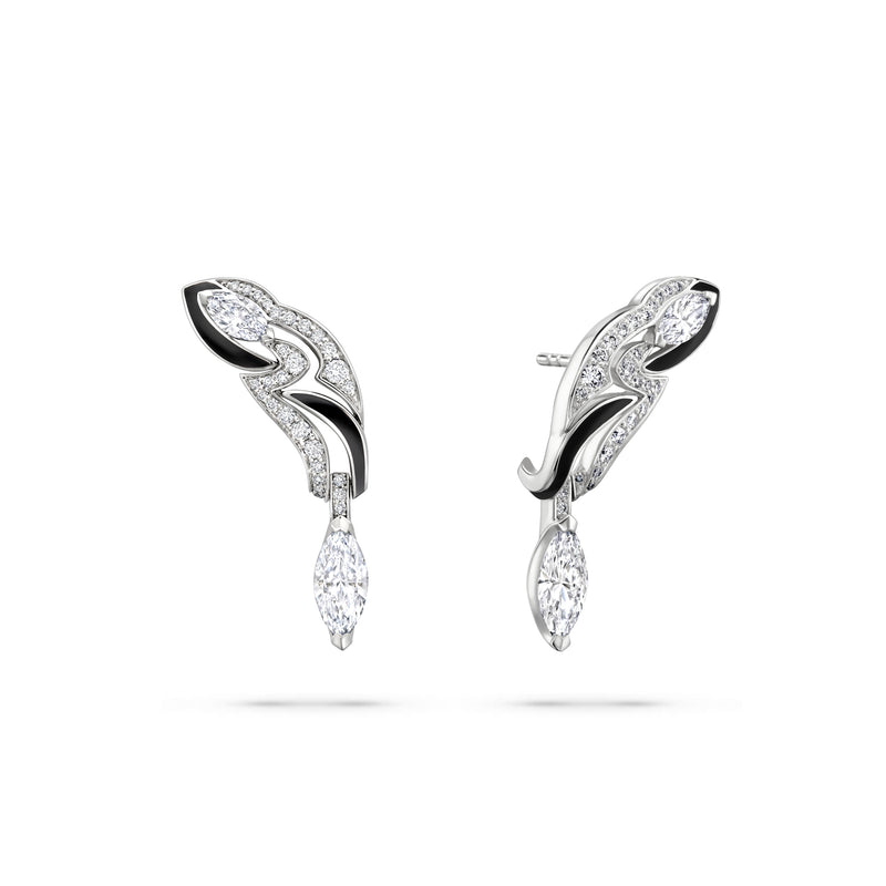 Africa Zebra Platinum Diamond Earrings
