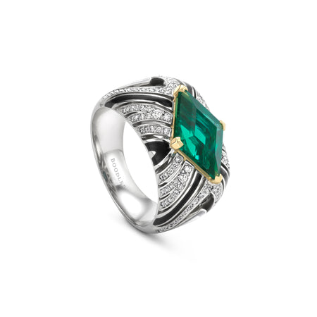 Africa Zebra Kite Emerald Ring