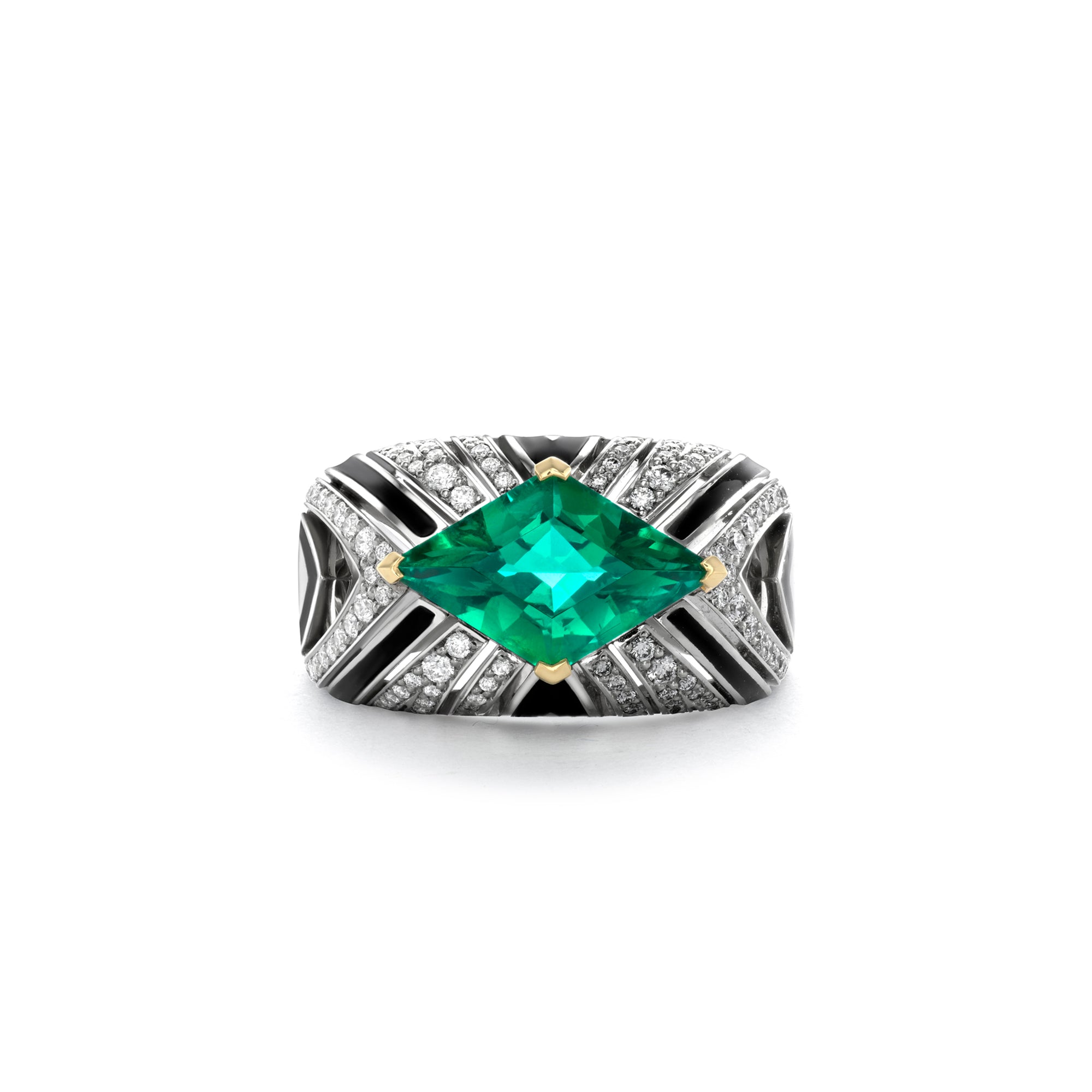 Africa Zebra Kite Emerald Ring