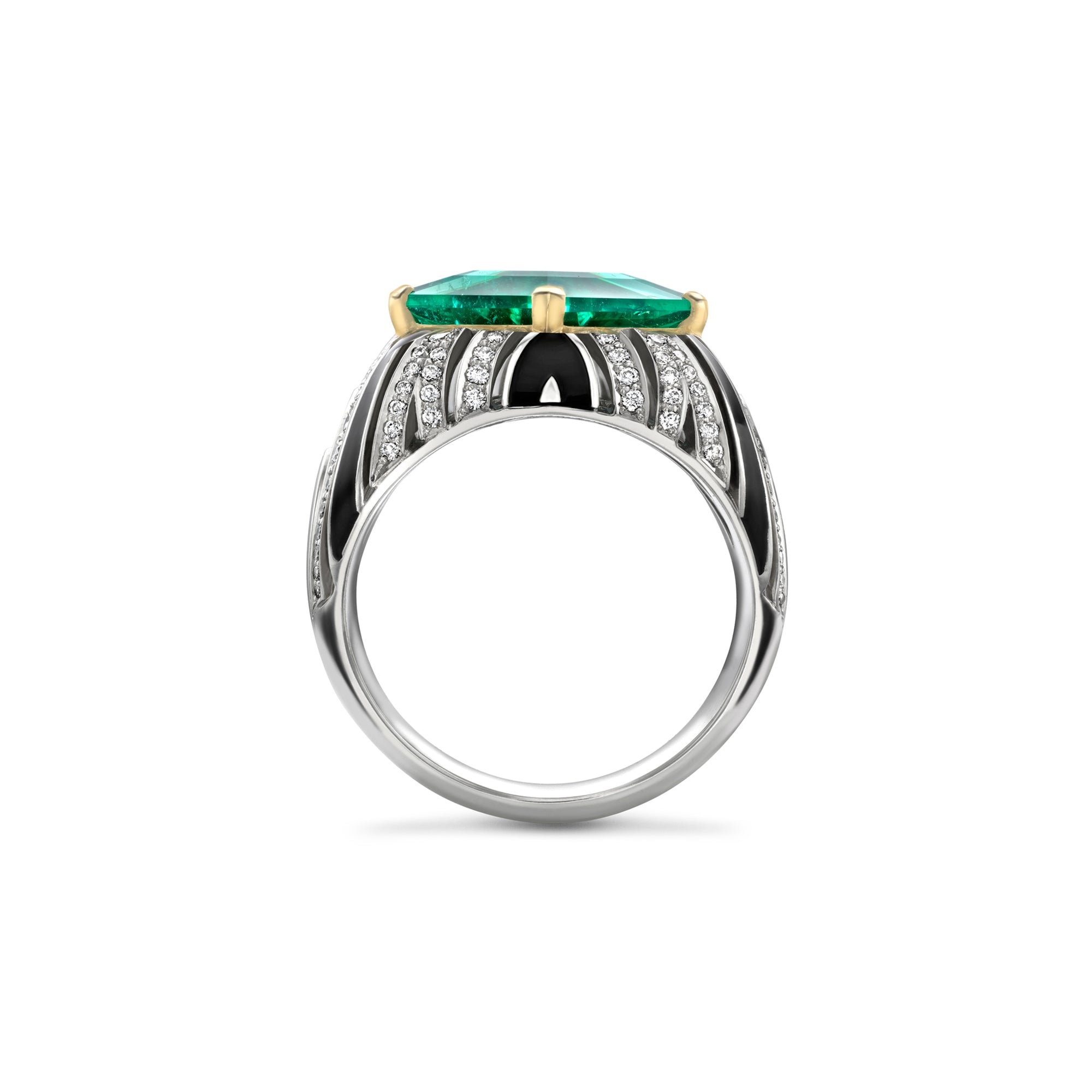Africa Zebra Kite Emerald Ring