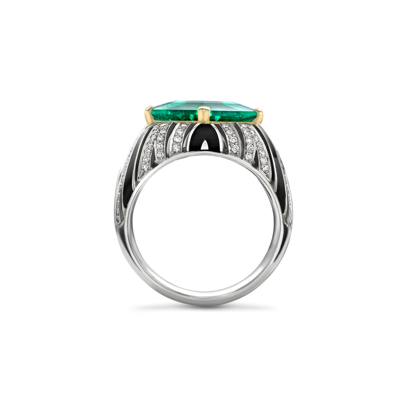 Africa Zebra Kite Emerald Ring
