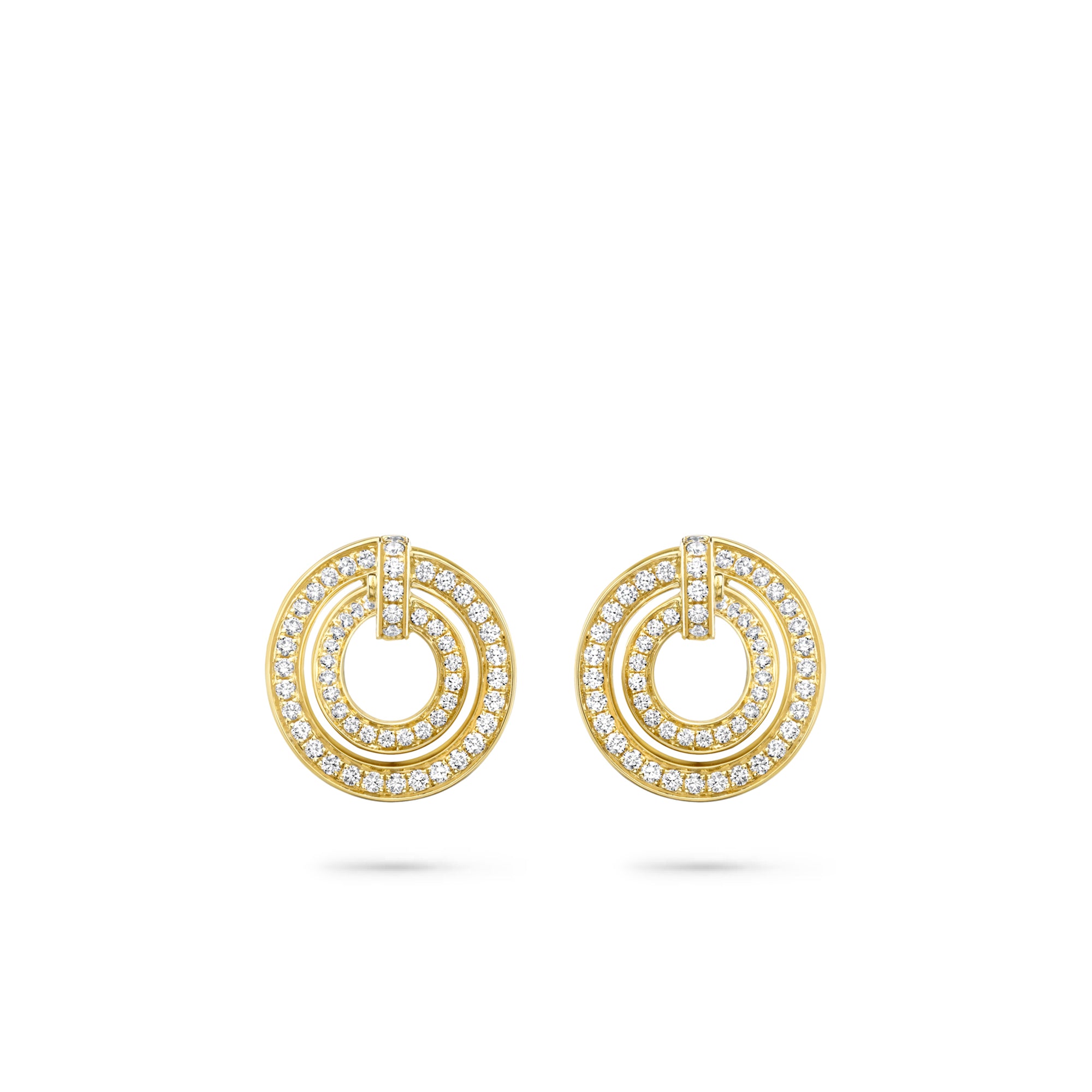 Roulette Yellow Gold Diamond Wrap Earrings