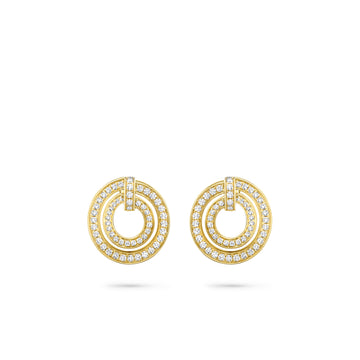 Roulette Yellow Gold Diamond Wrap Earrings