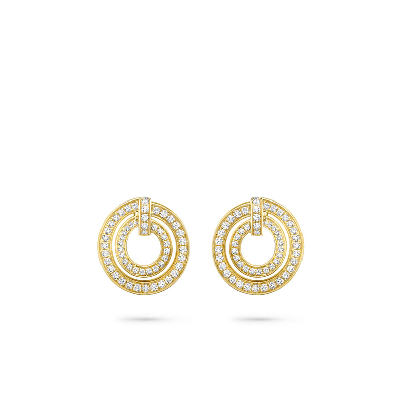Roulette Yellow Gold Diamond Wrap Earrings