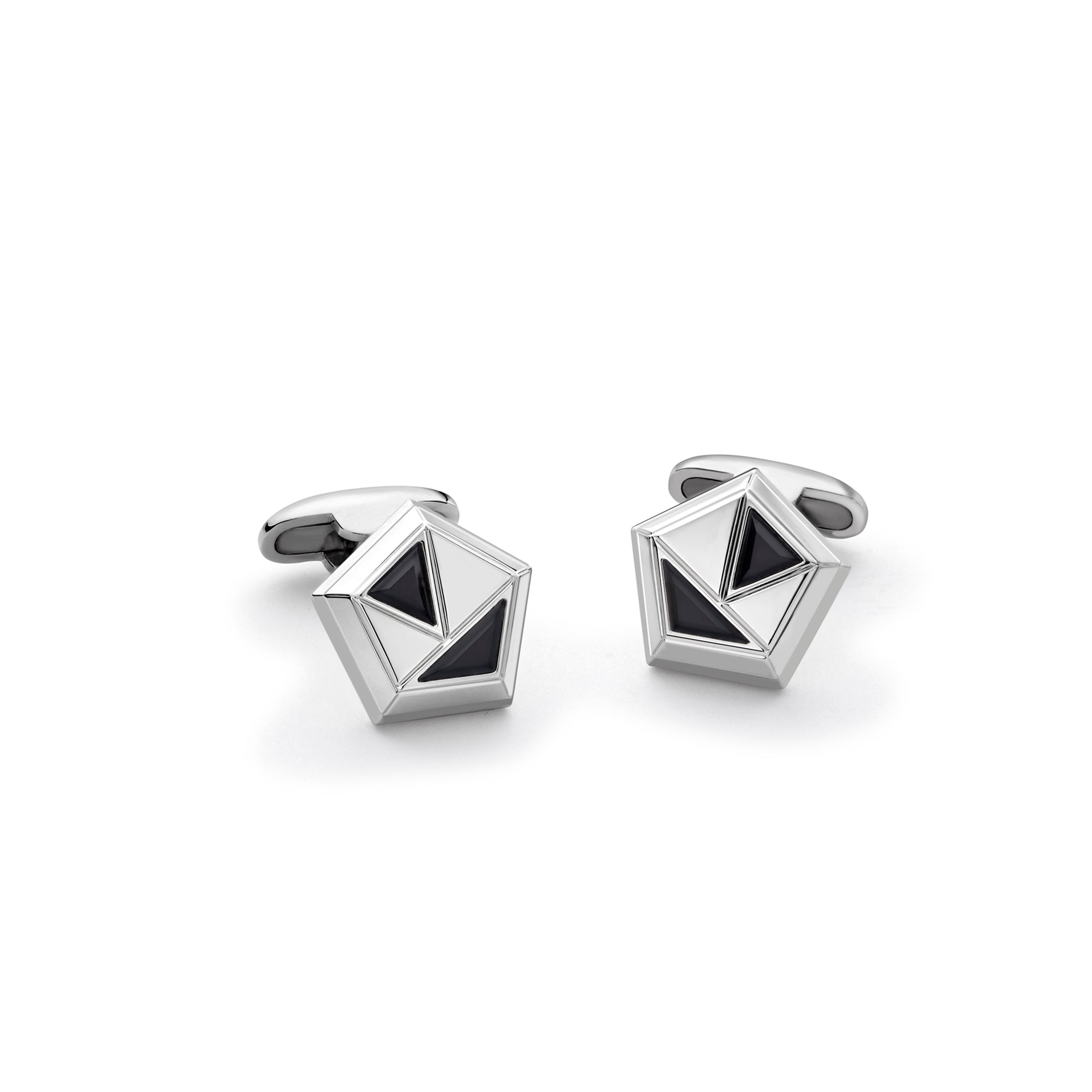 Velocity White Gold Onyx Cufflinks