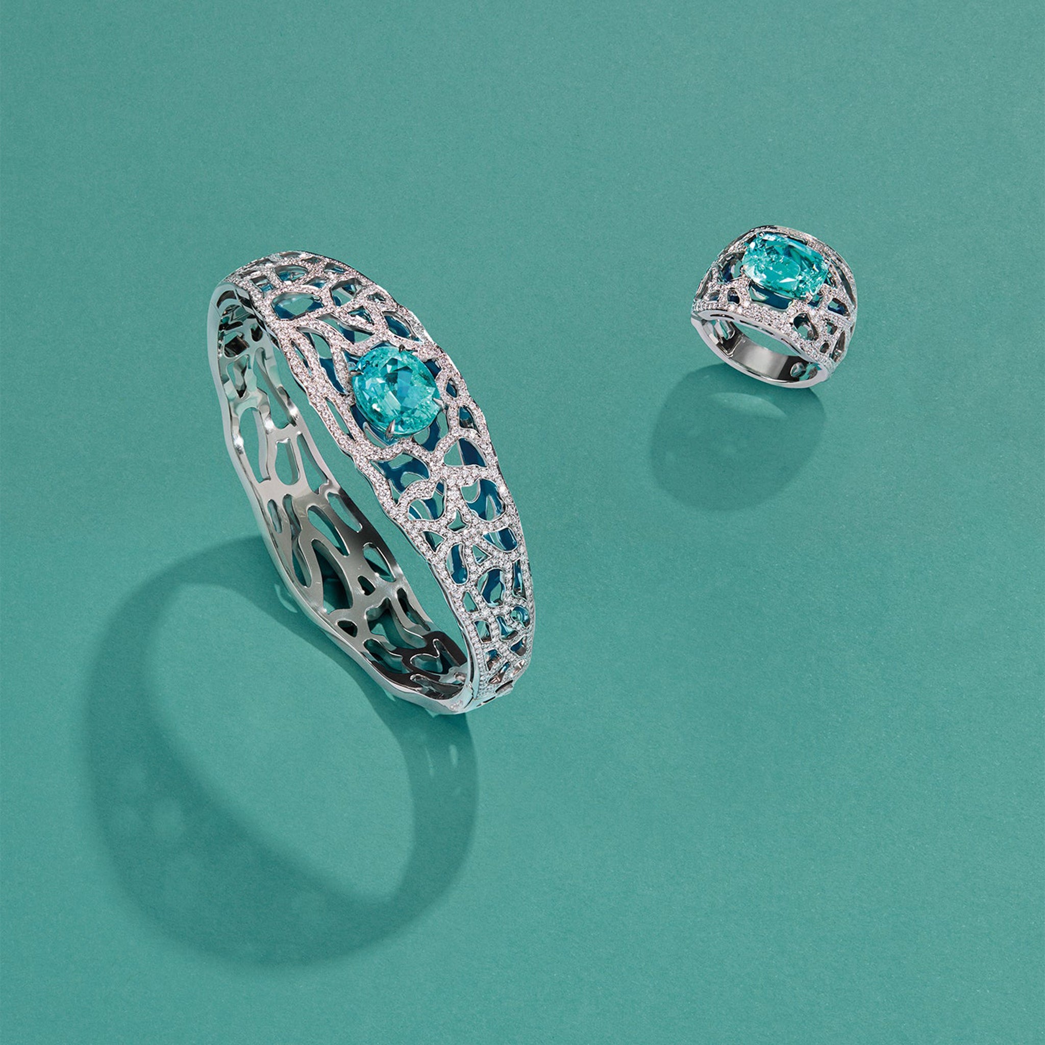 A Family Journey St. Tropez Paraiba Platinum Ring