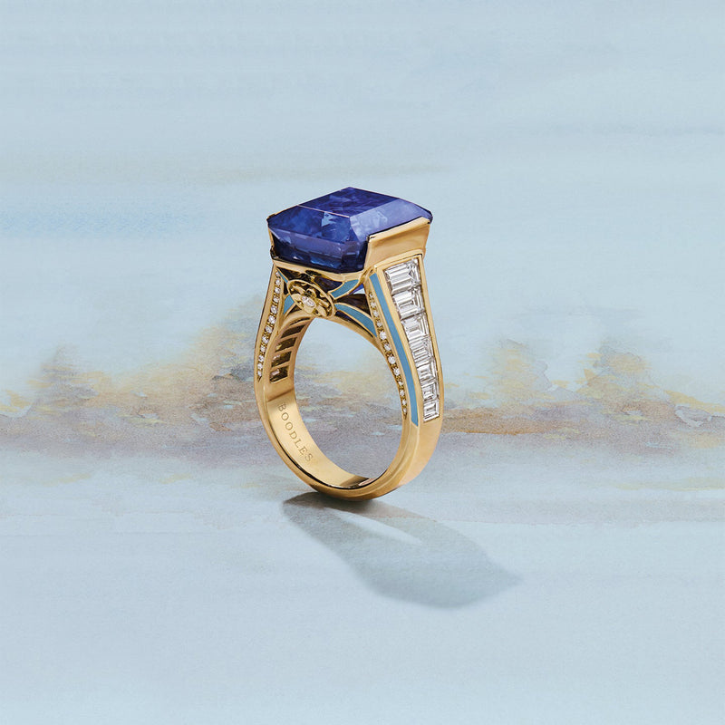 A Family Journey Paris Sapphire Yellow Gold Ring