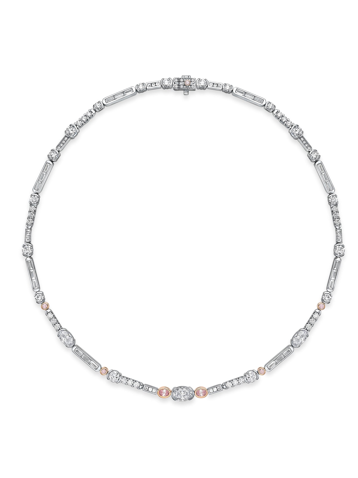 The National Gallery Play of Light Pink and White Diamond Necklace