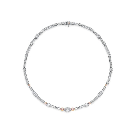 The National Gallery Play of Light Pink and White Diamond Necklace