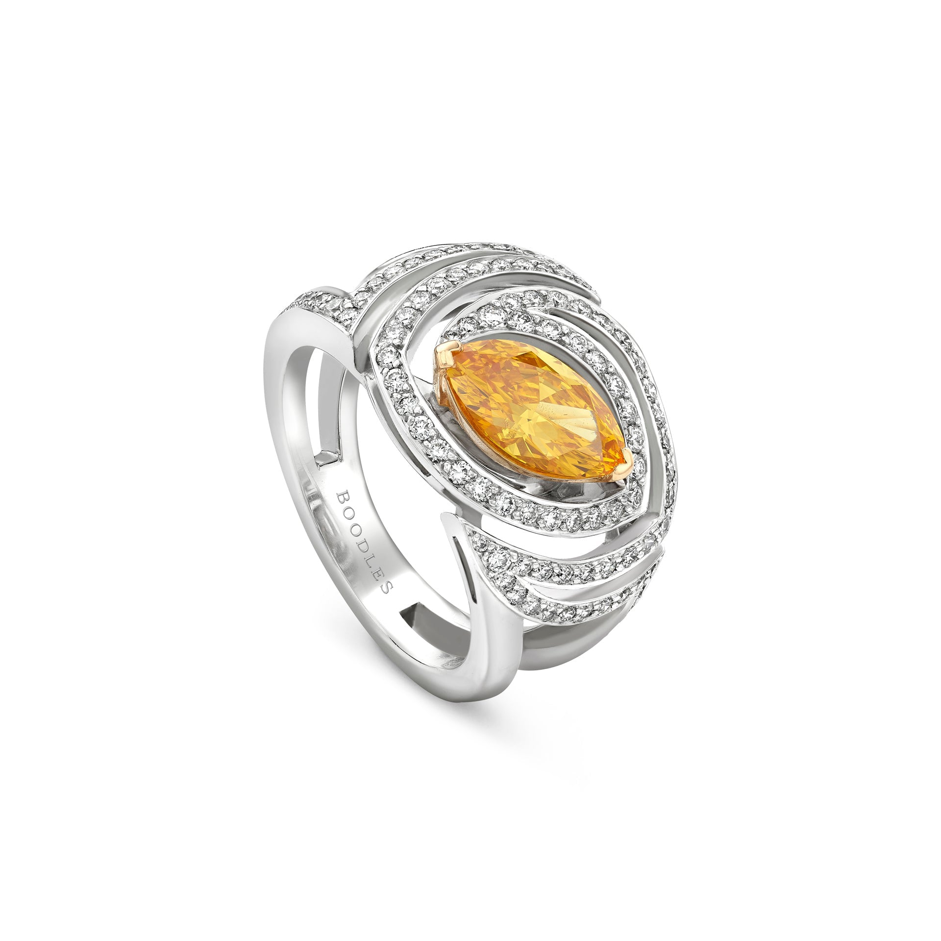 Impression Marquise Yellow Diamond Platinum Ring